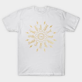 I am Positive Self Love Affirmations in Gold Gradient T-Shirt